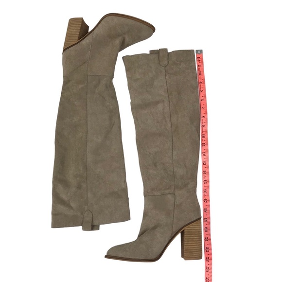 MI.IM Saint Slouch Knee Length Boots Suede Slip On Women’s Sz 9 Taupe - Picture 6 of 10